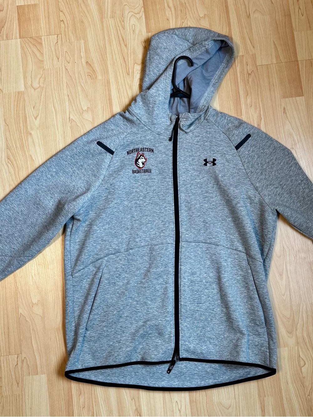 Under Armour Grey Northeastern Basketball Full-Zip Hoodie